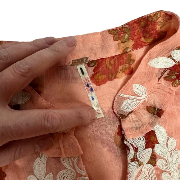 NWOat Free People Patricia Embroidered Blouse xs - Picture 10 of 15